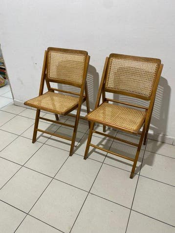 Stoel (2) - Hout, Rattan - stoelen van Weense stro