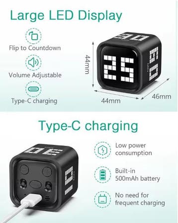 Flip Digitale Timer Oplaadbaar met Trilfunctie, Huis en Inrichting, Woonaccessoires | Klokken, Verzenden, Nieuw
