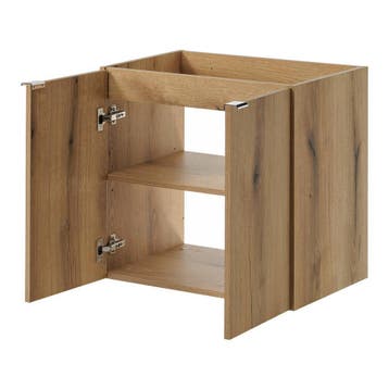 Wastafelonderkast Newport 60x60x40 cm eikenkleurig en zwart, Huis en Inrichting, Badkamer | Badkamermeubels, Verzenden, Nieuw