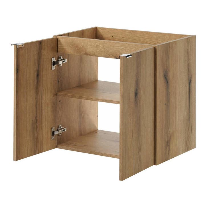 Wastafelonderkast Newport 60x60x40 cm eikenkleurig en zwart, Huis en Inrichting, Badkamer | Badkamermeubels, Verzenden