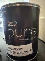 Flexa Pure muurverf zijdemat - CREMEWIT ongeveer RAL 9001..., Beige, Nieuw, Ophalen of Verzenden, Verf