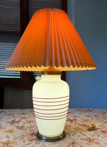 Tafellamp - Verguld messing, Muranoglas