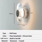 Ronde Kristallen LED Wandlamp – Modern, Elegant en Sfeervol, Verzenden, Nieuw