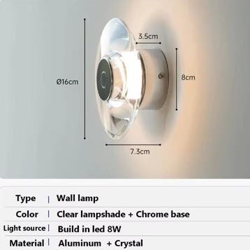 Ronde Kristallen LED Wandlamp – Modern, Elegant en Sfeervol, Verzenden, Nieuw
