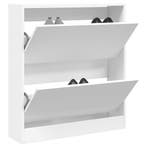 vidaXL Schoenenkast 80x21x87,5 cm bewerkt hout wit, Verzenden, Nieuw