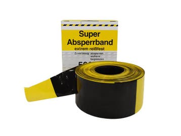 AIC Visser Afzetlint Geel-Zwart - 500 m x 80 mm, Verzenden, Nieuw