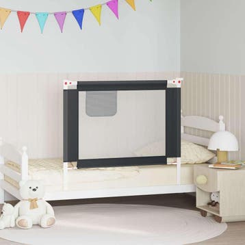 vidaXL Bedhekje peuter 100x25 cm stof donkergrijs, Verzenden, Nieuw