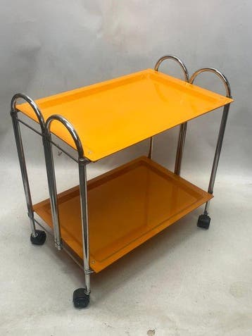 Serveerwagen - IJzer, Hout - Vintage opklapbare serveerwagen
