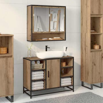 vidaXL Wandplank Artisan Eiken 65 x 20 x 60 cm, Huis en Inrichting, Tafels | Kaptafels, Verzenden, Nieuw