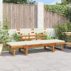 vidaXL Tuinbank met kussens 2-in-1 190 cm massief acaciahout, Verzenden, Nieuw, Hout