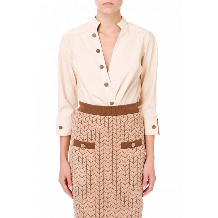 Elisabetta Franchi • faux leather body • 36 (IT42), Kleding | Dames, Jumpsuits, Wit, Nieuw, Maat 36 (S), Verzenden