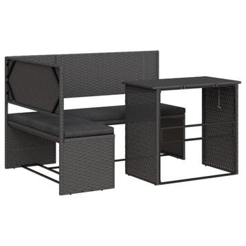 L-vormige Tuinbank met tafel | Retourdeal 35% Korting, Ophalen of Verzenden, Zo goed als nieuw, Wicker