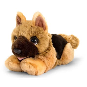 Keel Toys herdershond knuffel - pluche - bruin - 25 cm, Kinderen en Baby's, Speelgoed | Knuffels en Pluche, Verzenden, Nieuw