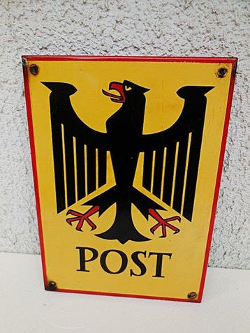 *BERICHT* - Emailleschild org.*POST* - Reclamebord - Emaille