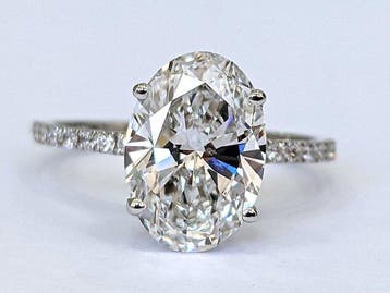 Zonder minimumprijs - Ring - 18 karaat Witgoud - 3.25ct. tw., Nieuw