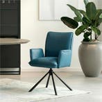 Leren draaibare eetkamerstoel Elite - Toledo Turquoise, Huis en Inrichting, Stoelen, Blauw, Nieuw, Leer, Bohemian, Eigentijds, Industrieel, Modern, Retro, Scandinavisch, Vintage