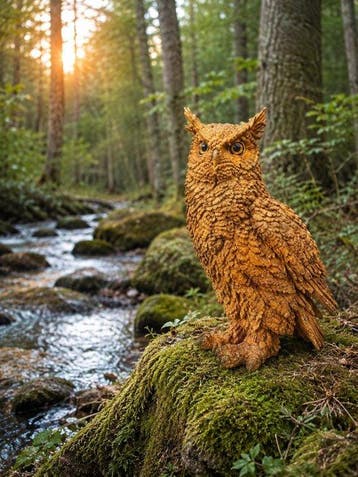 Beeld, large owl - 27 cm - polyresin