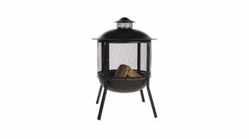 Kansas Vuurkorf Zwart Fireplace staal Diameter 69cm Terra..., Verzenden, Nieuw