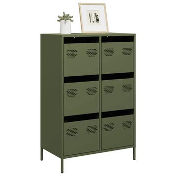 vidaXL buffetkast 68x39x101,5 cm staal olijfgroen, Verzenden, Nieuw, Metaal