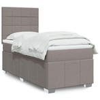 vidaXL Boxspring met matras stof taupe 90x200 cm, Huis en Inrichting, Slaapkamer | Bedden, 90 cm, Eenpersoons, Verzenden, Nieuw