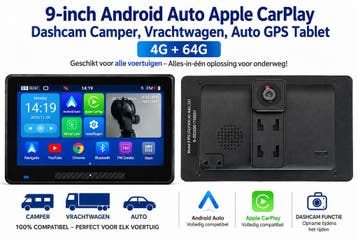 9 inch Android Auto Apple CarPlay Dashcam Truck / Camper GPS, Verzenden, Nieuw