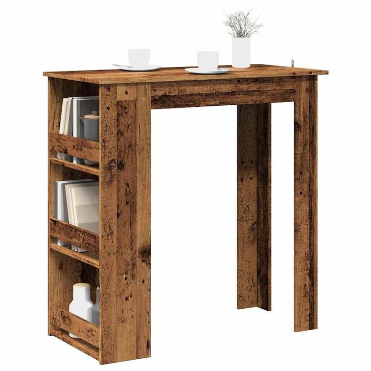 vidaXL Bartafel met opbergrek 102x50x103,5 cm oud, Huis en Inrichting, Tafels | Eettafels, Nieuw, Verzenden