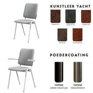 Stoel vintage rug en zitting volledig gestoffeerd - Hoge, Ophalen of Verzenden