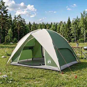 vidaXL Camping Tent met Regenhoes Waterdicht 4-persoons, Verzenden, Nieuw, Tot en met 2