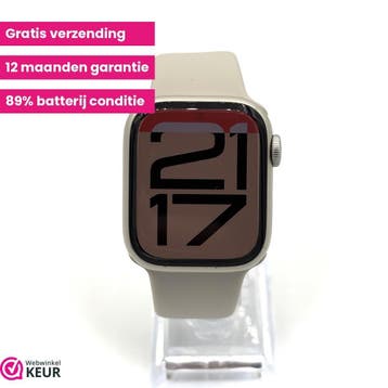 Apple Watch Serie 8 41mm starlight | 89% batterij | Garantie, Stressniveau, Verzenden, IOS, Zo goed als nieuw