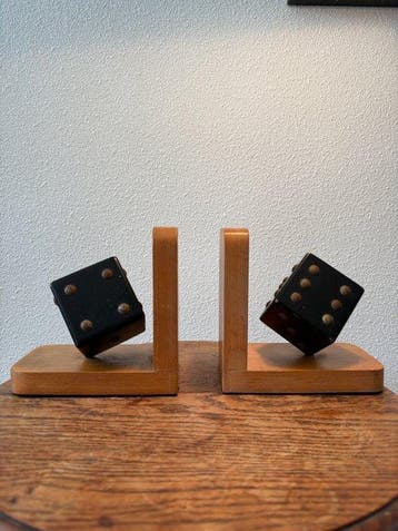 Boekensteunen (2) - Hout, Messing