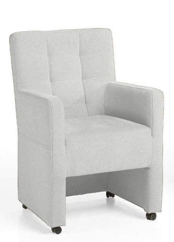 Eetkamerstoel Peter - eetkamerstoelen - Wit, Nieuw, Wit, Stof