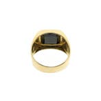 Gouden heren zegelring met onyx; pinkring, Gebruikt, Overige kleuren, Heer, Ophalen of Verzenden