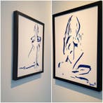 Liesens - Thinkers ( handpainted on canvas) Lot van 2