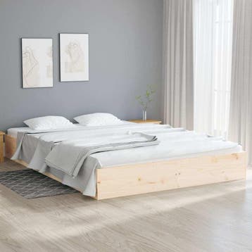 vidaXL Bedframe massief hout 150x200 cm, Bruin, Verzenden, Overige maten, 200 cm