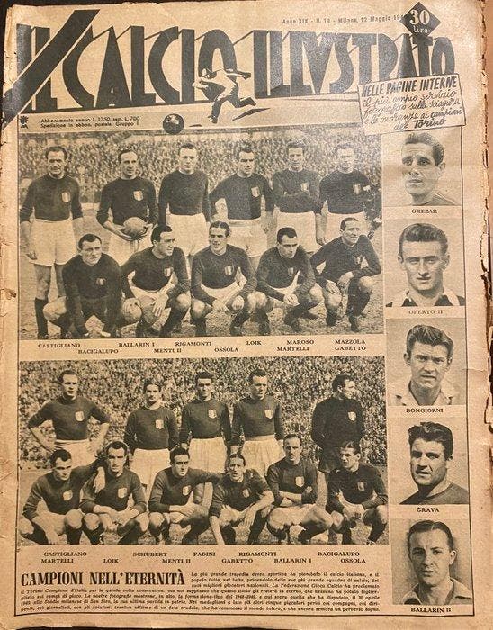 Torino - Sciagura di Superga - 1949 - Krant, Verzamelen, Overige Verzamelen