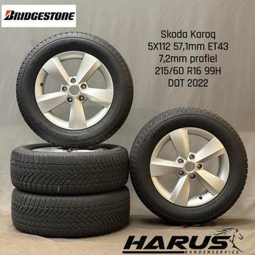 Originele Skoda Karoq 16 inch winterwielen–57A601025S-T, Auto-onderdelen, 16 inch, Banden en Velgen, Personenwagen, Gebruikt
