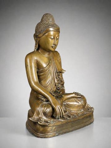 Boeddha - Mandalay-school - 51 cm × 41 cm - Brons - Myanmar