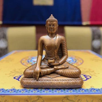 Zittende Boeddha Shakyamuni beeldje - Koper - 1960-1970 -