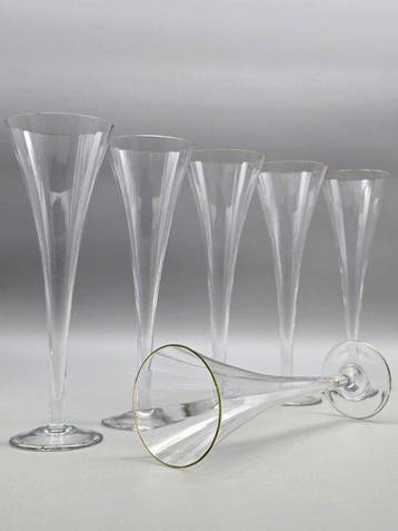 Rogaska - Drinkservies (6) - Sava - Kristal, Goud - Fluit
