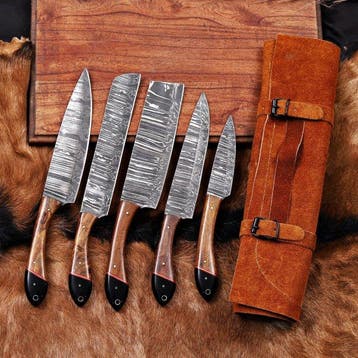 Keukenmes - Kitchen knife set - Staal, Hout, Plastic -
