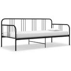 vidaXL Slaapbank metaal zwart 90x200 cm, Huis en Inrichting, Slaapkamer | Bedden, 90 cm, Eenpersoons, Verzenden, Zwart