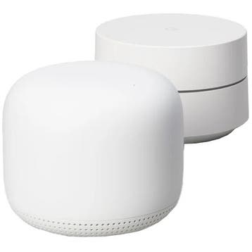 Google Nest Wifi 2-Pack Mesh Wifi Systeem AC2200 Router + Po, Verzenden, Zo goed als nieuw