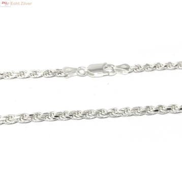 Zilveren rope ketting 45 cm 3 mm, Sieraden, Tassen en Uiterlijk, Kettingen, Verzenden, Nieuw, Zilver