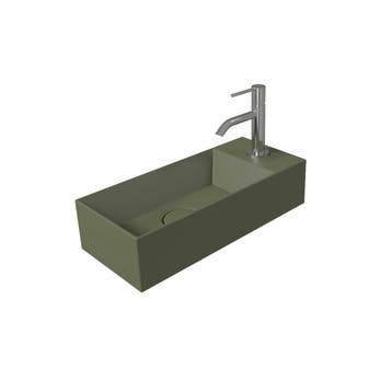 Fontein Salenzi Spy 45x20 cm Mat Groen (inclusief, Doe-het-zelf en Verbouw, Sanitair, Ophalen of Verzenden, Nieuw