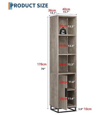 Smal Hoog Badkamermeubel – Opbergkast met Deur (178 cm), Verzenden, Nieuw