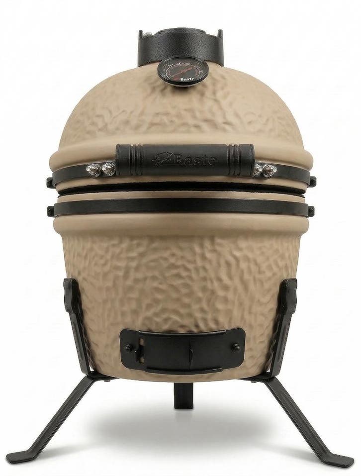 BASTE kamado BBQ mini - 13 inch - Beige, Tuin en Terras, Houtskoolbarbecues, Nieuw, Verzenden