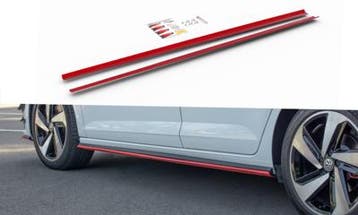 Zijskirts passend voor VW Polo MK6 GTI Glans Zwart, Ophalen of Verzenden, Nieuw
