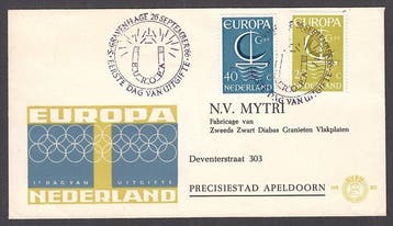 Nederland 1966 - FDC Europazegels, zeldzame cover met, Gestempeld