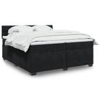 vidaXL Boxspring met matras fluweel zwart 200x200 cm, Huis en Inrichting, Slaapkamer | Bedden, Verzenden, Zwart, Overige maten