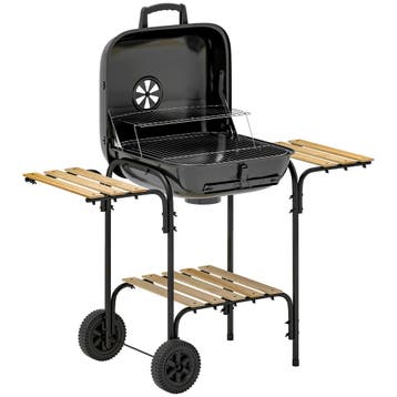 Stalen Houtskoolgrill Met Afsluitbare Deksel, Grillrooster,, Tuin en Terras, Verzenden